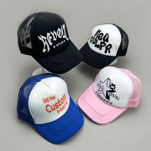 Softball New Cool Street Hip Hop Letter Färgglada meshed män Kvinnor Baseballhattar Bomull Summer justerbar Snapback Sport Caps