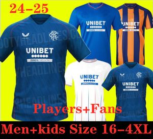 24 25 Glasgow Rangers Soccer Jerseys 2024 2025 Home blue Sakala KENT TAVERNIER MORELOS COLAK Hogan Football Shirt men Kids Kit fans player version camiseta de 999991