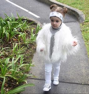 Autumn Winter Fur Jackets för flickor Princess Coat Waterfall Baby Girl Faux Fur Coat Fashion Kids Jackets barn Ytterkläder LJ20114983829