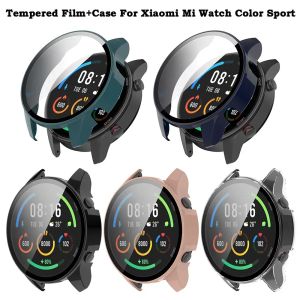 Dispositivos Caso de proteção de PC completo para xiaomi mi relógio colorido sport de versão global casos protetores de tela capa + filme plástico transparente
