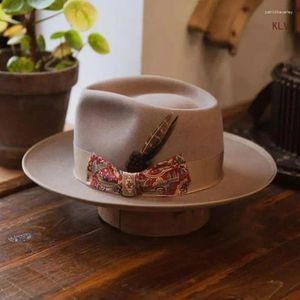 Berets Wool Fedoras Hut für Maskerades Party Gentleman Jazzs mit Bowknot Adult Music Festival Kostüm Top Kopfbedeckung