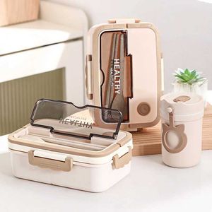 Bento Boxes Microwave cutlery food lunch box childrens plastic container bento storage cute picnic school Q240427