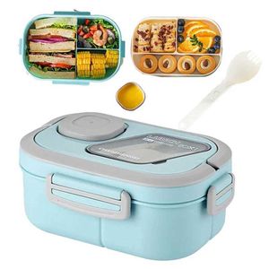 Bento Boxes Portable lunch box company wheat straw bento carrying handle reusable tableware container snack food Q240427