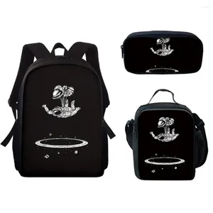 Zaino hip hop harajuku divertente missile 3pcs/set 3d stampato 3d book book book da viaggio da daypack borse da pranzo