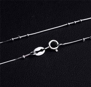 REAL 925 Sterling Silver Chain med Little Ball Beads smycken halsbandskedjor för kvinnor flickor6478291