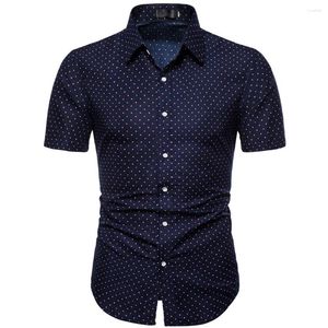 Men's Casual Shirts T Shirt Sleeve Summer Men Slim Turn Down Hawaii Oversized 3D Print Camisa Art Digital Social Dress