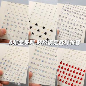 KP33 Tattoo Transfer Eye Makeup klistermärken Akryl Diamond Face Stickers Pearl Nail Smyckes Stage Music Festival Bar Makeup Childrens Tattoo Stickers 240427