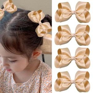 Hårtillbehör Oaoleer 2st/Set Gold Ribbon Bows Clip for Kids Girls Solid Bowknote Hairpin Barrettes Korea Headwear Baby