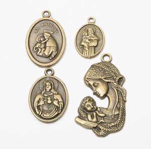 40pcs Mix Antique Vintage religious Christianity charms Christ Jesus bronze cat pendants for bracelet necklace earring diy jewelry9025226