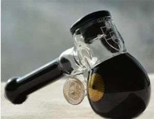 Bruccino olio di vetro Pipa acqua Bong gorgogliatore Blabbler Black Glass Hand Tubola classica Gugger White Spessa impugnatura di fumo di vetro 238L41642227