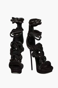 2019 black mixed color Stiletto heels shoes open toe ladies summer sandals weave rope knot hollow out back women sandals6137231