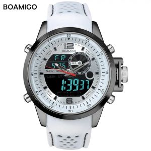 Клузы Boamigo светящиеся военные белые кварцевые водонепроницаемые часы Top Brand Luxury Wath