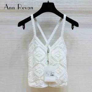 Camisoles Tanks Designer Ann Revan Designer의 여성 겉옷을위한 작은 향기로운 서스펜더 조끼 2023 년, 새로운 인테리어 스타일 5UTL