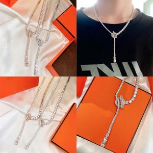 Women Necklace Designer Couple Diamond Gold Plated T0P Advanced Materials Official Reproductions Crystal Gift for Girlfriend 020 Original Quality