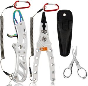 Fiskeverktygssats Aluminium Fisketång Fiskessa SCISSOR KOK Remover Split Ring Fly Fliger Gear Fiske Present Fish Lip Gripper 240415