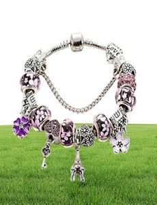 Bracciale a ciondolo di New Charm Tower per Bracciale elegante per la signora elegante con perline fai -da -te con in scatola originale Regalo per festività 6456819