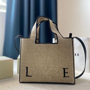 Totes Taschen Strandtaschen Stil Rattan gewebter Bag Designer Tasche Handtaschen Modehand Frauen Meer Urlaub Einkaufsbilanz Schultertasche 220301