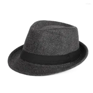 Berets Wholesale Selling Classic Spring And Autumn Panama Fedora Black White Hats Men Women Jazz Caps