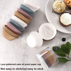 Formen 100pcs Safe Lebensmittelqualität und Papierfettproof Cupcake Liners Holiday Party Mini Paper Backbecher