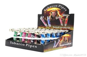 Tubos baratos de fumantes integrais com exibição de metal de metal de metal herb Burner Burner Tobacco Pipe Mix Designs3471087