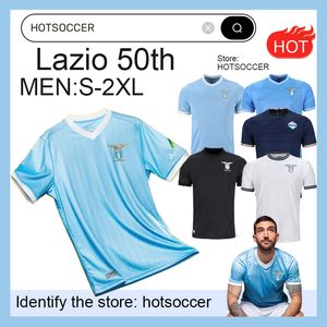 23 24 50 лет годовщины футбольные майки Lazio 50th 2024 Immobile Luis Bastos Sergej Badelj Lucas J. Correa Zaccagni Marusic Men Football Room Hotsoccer