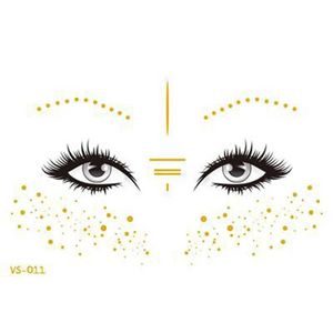 DL24 Tattoo Transfer Glitter Stickers Face Tattoo Flash Temporary Metalic Tattoos Waterproof Makeup Deck For Girls Party Music Festival 240427