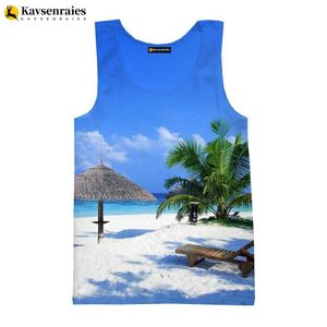 Мужские майки Tops 2023 Новый летний пляж 3D Tank Top Unisex Fashion Casual Top Palm Tree Print Print Harajuku Street Rubeveless Shirtlesl2404