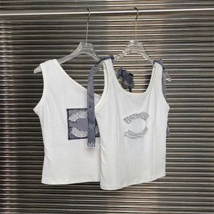 Summer Womens Vest 3D broderi designer t shirt strand ärmlösa västar mode en axel tank top y2k stappy short tshirt