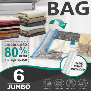 6 Jumbo Vacuum Storage Bags Space Saver Bags Compression Storage Bags for Comforters and Blankets Vacuum Sealer Bags for Cloth 240423