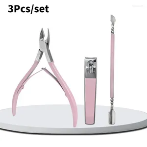 Kits de arte da unha 3pcs/set pro a aço inoxidável cortador de tesoura cuticle cuticle clipper pusher morto de remover kit de manicure ferramentas de pedicure