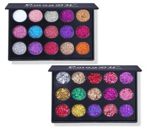 15 Color Glitzer Lidschatten Palette wasserdichtes Diamant Metallic Schimmer Lidschatten pigmentierte Augen Make -up Kosmetische Tool5650982