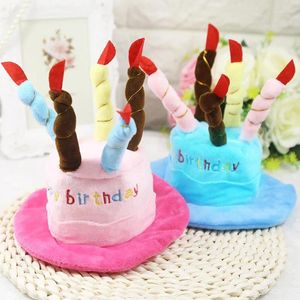 Hundekleidung süße Haustierhut Mützen mit Geburtstagstorten Kerzen Geschenk Design Party Kostüm Kopfbedeckungszubehör Kappe