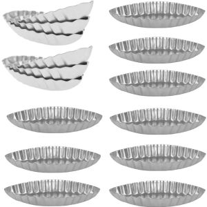 Formen 5/10/15pcs Bootsform Eiertorte Schimmel Aluminium Kekse Obstkuchenformen für Küchenpudding Backkostenwerkzeuge