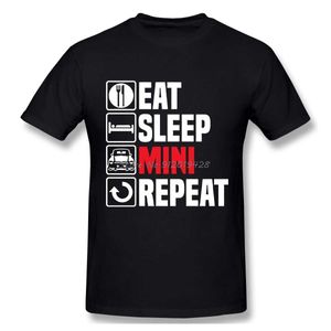 Men's T-Shirts Eat Sleep Mini Repeat T-shirt Fun Dads Birthday Cooper Car Fathers Day T-shirt Gift Street Clothing Harajuku T-shirt J240426