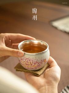 Çay Bardağı Yaldızlı gümüş lotus seti üst düzey kişisel özel tatma ana fincan