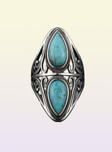 925 Sterling Silver Rings Original Design Vintage Natural Turquoise Ring for Women Men Female Fine Jewelry Gifts 20102696875284252219