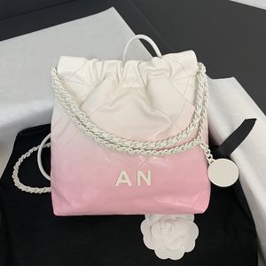 10A أعلى جودة مصمم Mini 22bag 23cm حقيبة كتف جلدية حقيقية حقيبة اليد مع مربع C000