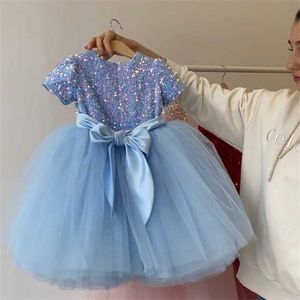 Flickas klänningar blomma flickor prinsessor paljetter spets tutu klänning baby bröllop julfest klänning barn barn eleganta vestidos i 3-8 år