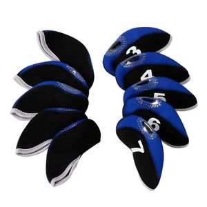 10 PcsSet Portable Sport Neoprene Golf Club Head Cover Iron Protective Headcovers Protector 240424