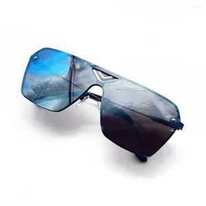 Sunglasses 2024 Blue Frameless Y2k Accessories Lenses Glasses Summer For Men Eyeglass Frames Women's Apparel Uv400