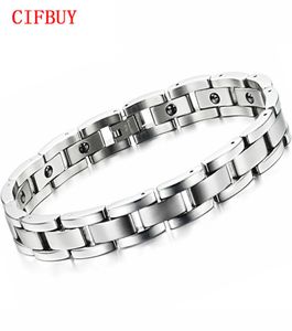 Jewelry Magnet Stone Man Bracelet Classical Stainless Steel Energy Balance Link Chain Bracelets For Men Health Care GS80123168433