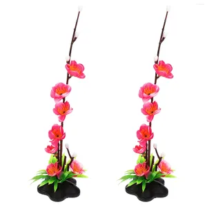 装飾的な花2 PCS SASHIMI装飾ダイニング寿司料理装飾植物ピンクアイストレイフラワープレートの供給プラスチック