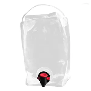 Vattenflaskor campingbehållare 5.5L Compapible påsar med handtag transparent utomhuslagring multifunktionell läcktät lätt