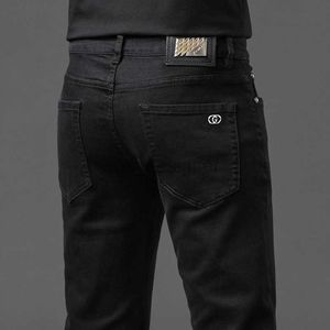 Herren Jeans Designer Jeans Herrenmarke Black Fading Slim Fit Small Foot Elastic Sogile Long Hosen für Männer