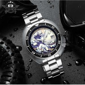 Zegarstki na rękę Addiesdive Mens 20Bar Waterproof RelOJ Hombre Kanagawa Surfing C3 Luminous Sapphire Glass NH35 Automatyczne maszyny Q240426