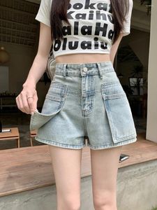 Women's Shorts High-waisted A-line Denim For Summer Skinny Pear-shaped Women Wear Slim Spice Cargo Wide-leg Quarter Pants