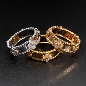 Designer Charme Sterling Silber S925 Leichte Luxus -Mikro -Set Diamond Kaleidoskop breit und schmal 18k Roségolden Ring für Frauen