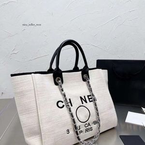 Chanells Tote Bag Designer Torba klasyczny pachnący wiatr wszechstronna haftowana torba plażowa modna torba na ramię lniane płótno duże kapaca 1 3961