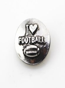 10pcslot Antique Silver I Love Football Snap -knapp för 18mm kvinnor Snap Armband Ginger Snaps smycken pendantnecklace8538160