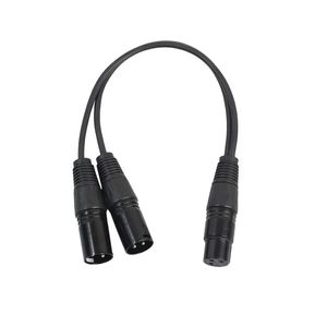 2024 3Pin XLR 1 Male To 2 Female Audio Extension Cable Microphone Y Audio Splitter Cord Line for Mixer Microphone Speaker Stage Lightfor audio extension cable